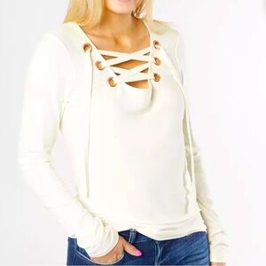 Small Women's Fitted Lace-Up Top